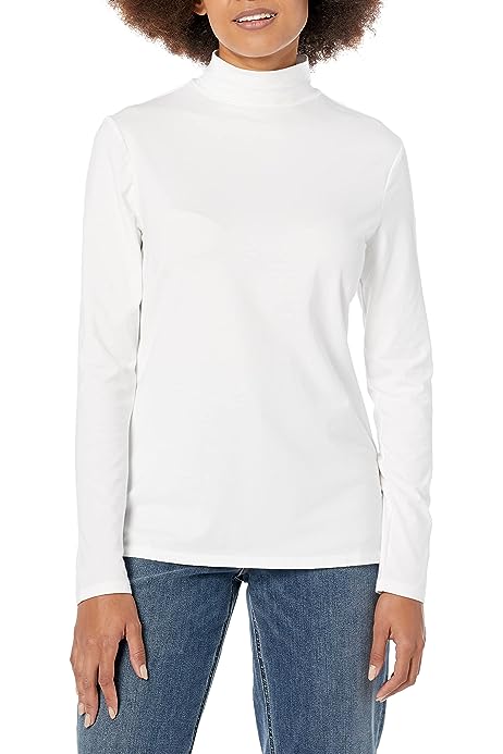 Women's Classic-Fit Long-Sleeve Mockneck Top (Available in Plus Size)
