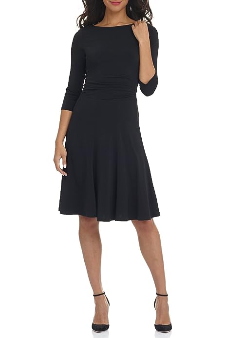 Women's Flippy Fit N' Flare Dress with 3/4 Sleeves