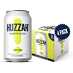 Huzzah Probiotic Drink- Low Calorie &amp; Low Sugar Healthy Seltzer Water, Vegan and Gluten Free - Juicy Pear (4 Pack -12 Fl. Oz Cans)