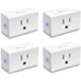 Kasa Smart Plug Mini 15A, Smart Home Wi-Fi Outlet Works with Alexa, Google Home &amp; IFTTT, No Hub Required, UL Certified, 2.4G WiFi Only, 4-Pack(EP10P4) , White