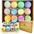 XL Bath Bombs Gift Set. Pack of 12 Huge 5 oz Organic Bath Bombs for Dry Skin Moisturize Spa Bath Fizzers. Great Gift Idea for Wife, Mother, Girlfriend, Birthdays, Holidays &amp; More!