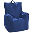 Posh Creations Pasadena Bean Bag Toddlers and Kids, Comfy Chair for Children, Soft Nylon-Navy