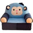 Foldable Children&#39;s Sofa,Sofa Plush Toy,Bedroom Children&#39;s Folding Chair, Soft and Cute Cartoon Seat, Flip-Type Childrens Sofa Seat (Blue Monkey)