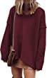 ANRABESS Women’s Casual Long Sleeve V Neck Off Shoulder Loose Baggy Comfy Knit Pullover Sweaters Tunic