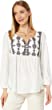 Lucky Brand Women's Embroidered Peasant Top