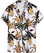 Floerns Men's Causal Summer Print Shirt Short Sleeve Button Down Beach Shirts