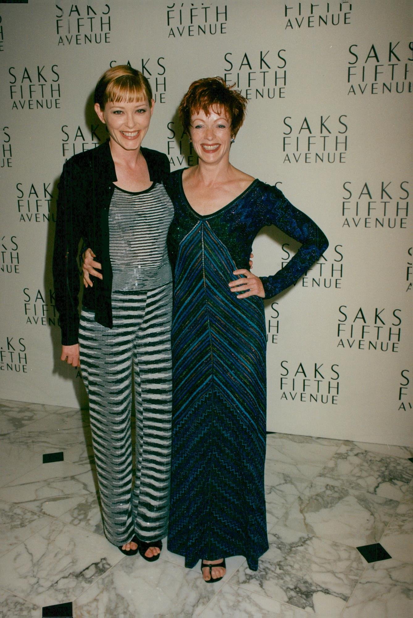 Vintage photo of Frances Fisher and Pamela Gadley at Saks Fifth Avenues MS Charity