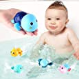 ERBIQ Baby Bath Toys for Toddlers 1-3 Baby Pool Toys for 1 Year Old Boy Gifts Baby Toys 12-18 Months Kids Girls Boys Wind Up Bathtub Swimming Pool Toys 5 Pack