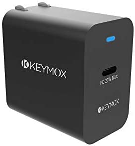 USB C Charger, Keymox Fast Charger with 20W USB C Power Adapter, Foldable PD Adapter for iPhone 12/12 Mini / 12 Pro / 12 Pro Max / 11 / X, iPad Pro, Pixel, Galaxy and More(Cable Not Included)