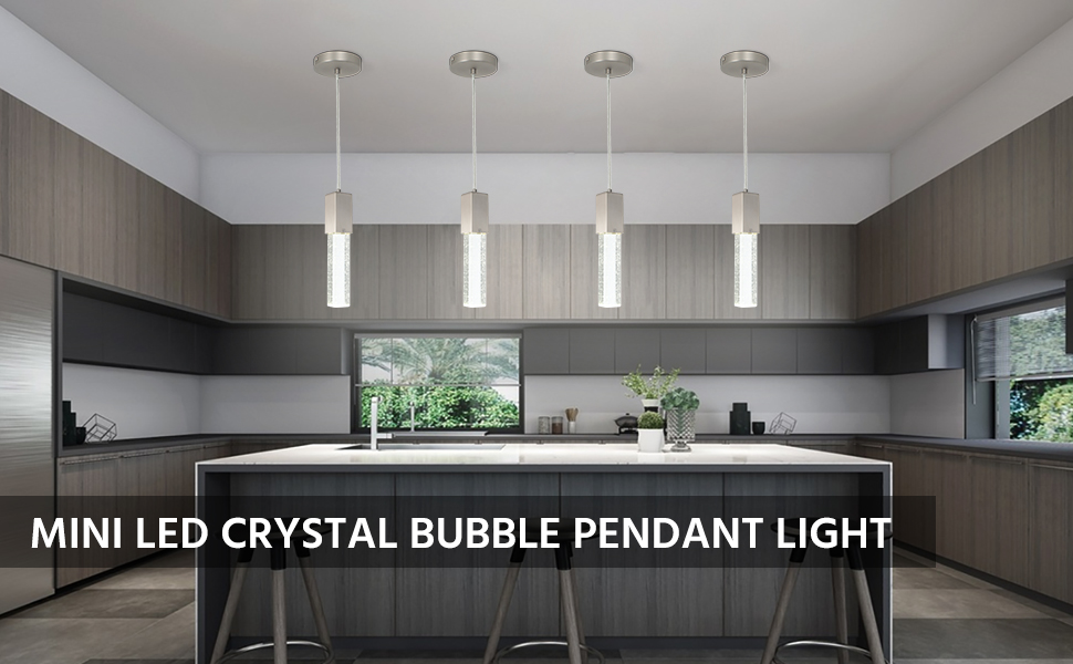 mini led crystal bubble pendant light