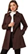 Allegra K Women's Peter Pan Collar Single Breasted Overcoat Winter Long Coat