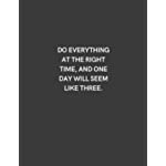 Do everything at the right time, and one day will seem like three: Lined notebook 8.5 x 11 inches in size 120 Pages