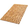Natural Bamboo Wood Bath Mat - Large, 34 x 18 Inches (L x W) Foldable Bathmat, Accessories for Bathroom Sauna Spa Tub and Outdoor