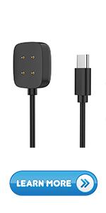 EUCARLOS USB C charging cable for fitbit sense and fitbit versa 3