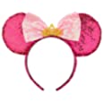 Mouse Ears Headbands Shiny Bows Mouse Ears Glitter Party Princess Decoration Cosplay Costume for Baby Kids Girls &amp; Women (Big red/pink)