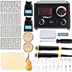 Professional Pyrography Tool Kit 60W Upgraded Wood Burning Kits with 20pcs Pyrography Wire Tips Digital Adjustable Pyrography Machine for Wood and Gourd（Duble Pen）
