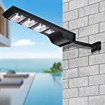 QUALILUX Dusk to Dawn Solar Wall Light Outdoor 40W Equivalent, 180 LEDs, 6000K Daylight Deluxe, Motion Sensor Dim to Bright, Waterproof, Wireless, Front Door Security , Patio, Garage, House, Street