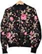 Zologifts Pink Floral Flower Pattern 3D Printed Unisex Jacket Printed Lightweight Casual Bomber Unisex Jacket