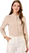 Allegra K Women's Saint Patrick's Day Mandarin Collar Office Top Long Sleeve Button Down Shirt
