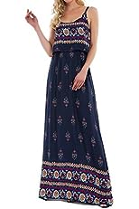 Womens Adjustable Strappy Summer Beach Casual Floral A line Long Maxi Dress
