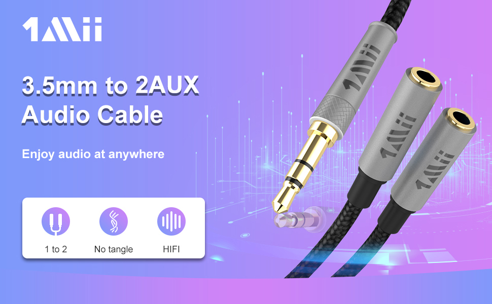 3.5mm to 2AUX AUDIO CABLE