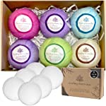 Organic Bath Bombs Gift Set - 6XL Natural Bath Bombs with Shea Butter, Coconut Oil, Essential Oils and 6 Relaxing Botanic Scents. Best Bath Bombs for Women, Gifts for Women, Girls and Kids.