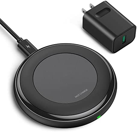 Fast Wireless Charger, 10W Max Fast Charge Wireless Charging Pad with QC 3.0 Adapter for iPhone 13 12 11 Pro Max XS X 8 8 Plus, Galaxy S20 S20+ S10+ S9+ Note 10+ and More