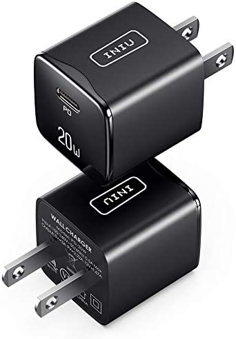 USB C Charger, [2 PACK] INIU 20W FAST Wall Charger for iPhone Power Adapter Mini Type C Quick Charging Plug for iPhone 13 12 11 Mini Pro Max X XR 8 Samsung Galaxy Google Pixel LG iPad Airpods Pro, etc