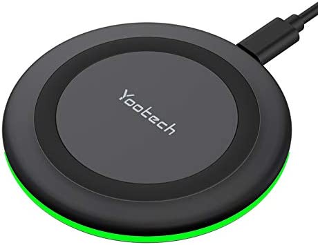 Yootech Wireless Charger,10W Max Fast Wireless Charging Pad Compatible with iPhone 14/14 Plus/14 Pro/14 Pro Max/13/13 Mini/SE 2022/12/11/X/8,Samsung Galaxy S22/S21/S20,AirPods Pro 2(No AC Adapter)