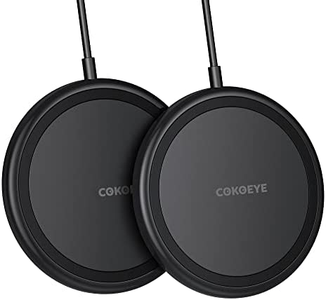 Wireless Charger 2-Pack Qi-Certified 10W for iPhone Wireless Charger Pad COKOEYE, Max Fast Wireless Phone Charger for iPhone 14/14 Plus/14 Pro/14 ProMax/13 Series/12/11/Samsung S22/S21/S20/AirPods Pro