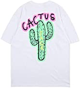Arnodefrance Cactus Graphic Printing T-Shirt Hip Hop Rapper Tee Shirt Cotton Short Sleeve Shirt