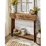 The Lakeside Collection Farmhouse Sentiment Console Table with Live Laugh Love Inscribed
