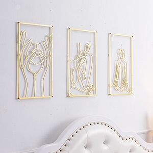 Gold Metal Wall Art - 3 Pack