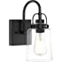 Sconces Wall Lighting, 1 Light Matte Black Bathroom Light Fixtures, Metal Vanity Light with Clear Glass Shade, Vintage Indust