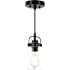 Industrial Pendant Lighting, Minetom 1 Pack Matte Black Modern Hanging Light Fixtures with Clear Glass Shade, Adjustable Cord