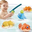 DWI Dowellin Bath Toys Magnetic Fishing Games Baby Bath Toys, Wind-up Swimming Fish Duck Whale Toys Floating Pool Bathtub Tub Toys for Toddlers Kids Infant Age 18 Months and up Girl Boy