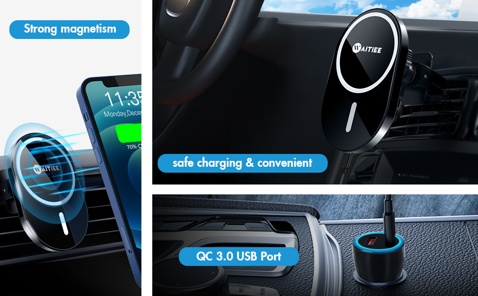 Wireless Car Charger with QC 3.0