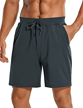 CRZ YOGA Men's Four-Way Stretch Travel Workout Shorts - 7'' Athletic Gym Casual Traning Golf Shorts