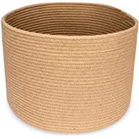 Annecy Large Woven Storage Basket - 12.6 x 15.7 Inches- Round Laundry Basket with Handles for Toys, Towels, Blankets, Jute Ro