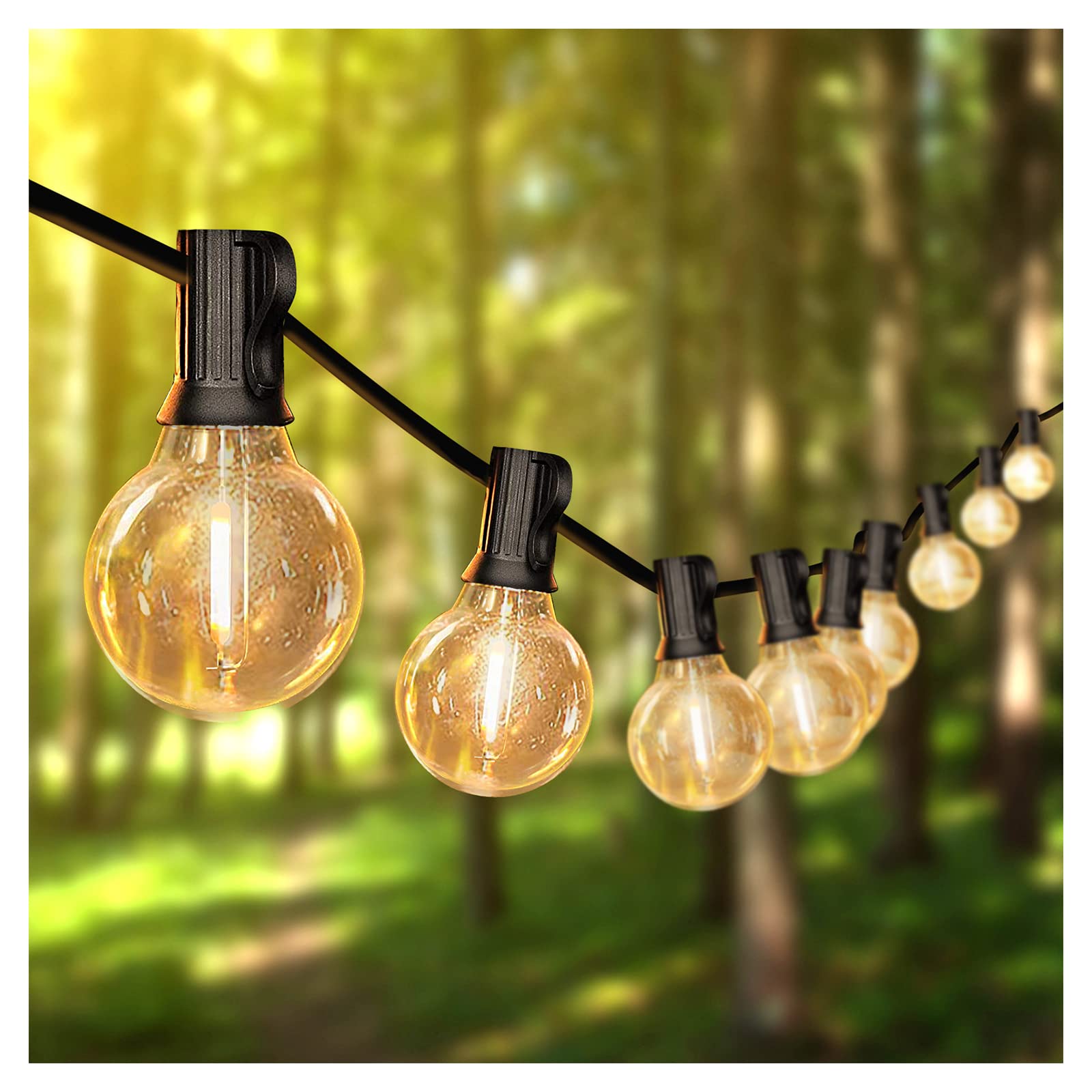 DAYBETTER 100ft Outdoor String Lights Waterproof, G40 Globe Led Patio Lights with 50 Edison Vintage Bulbs, Connectable Outdoor Lights for Yard Porch Bistro