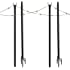 Holiday Styling String Light Pole - Outdoor Metal Poles with Hooks for Hanging String Lights - Garden, Backyard, Patio Lighti