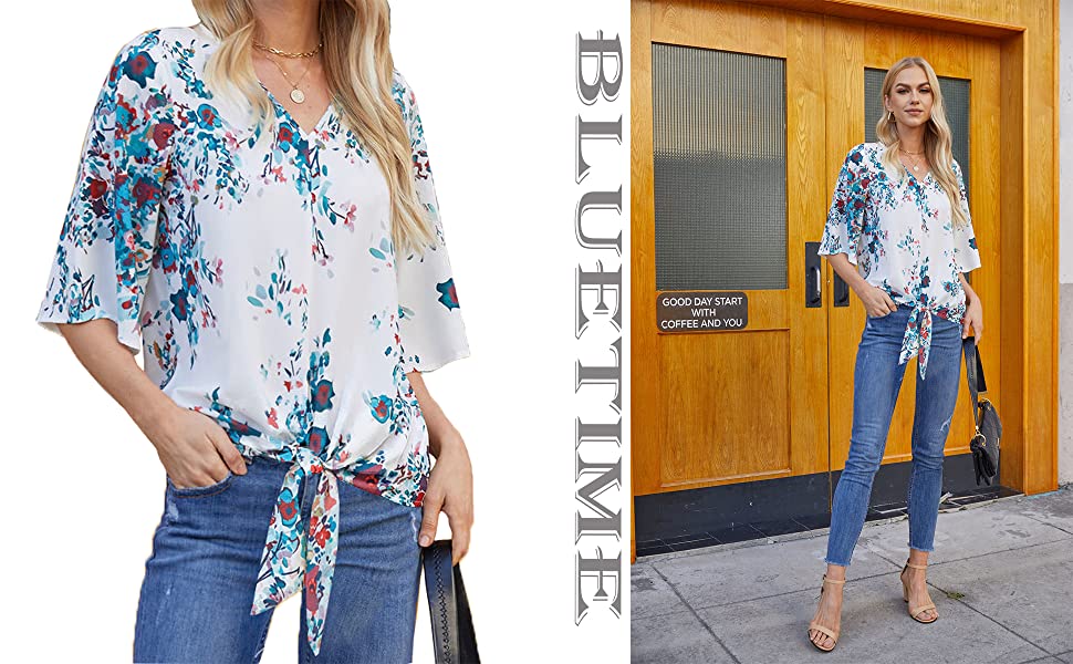 tie front tops for women boho tops for women floral blouses for women cute summer tops