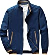 Floerns Men's Solid Long Sleeve Zip Up Bomber Jacket Coat