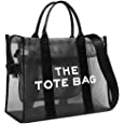 The Tote Bag, Mesh Totes Bag, Clear Tote bags, Crossbody for Women, Travel Tote with Zipper, Handbags, Purses, and Work Totes