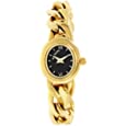 Hey Harper DNA Watch for Women - Gold Stainless Steel with Swarovski Crystal - Swiss Quartz Movement - 3ATM Water-Resistant - Fits Small Wrists with Chain Extender Included (Gold/Black)