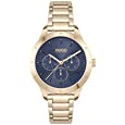 HUGO #Friend Women&#39;s Multifunction Stainless Steel and Link Bracelet Casual Watch, Color: Carnation (Model: 1540092)