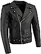 Milwaukee Leather Men's Classic Police Style M/C Jacket - LKM1781 Black