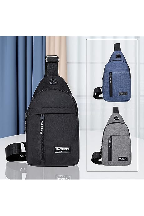 Crossbody Sling Bag, Waterproof Sling Backpack Bag with USB Charging Port, Small Sling Crossbody Chest Shoulder Bag