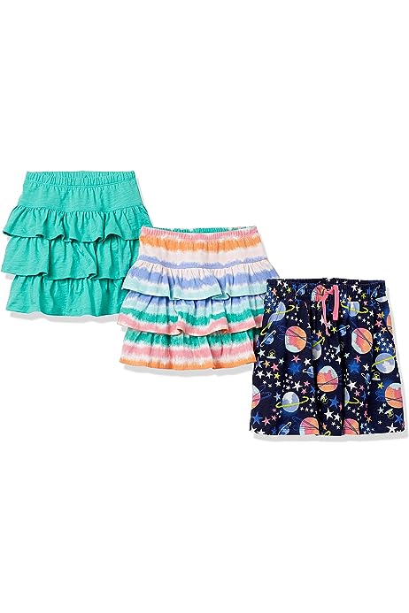 Girls and Toddlers' Knit Ruffle Scooter Skirts (Previously Spotted Zebra), Multipacks
