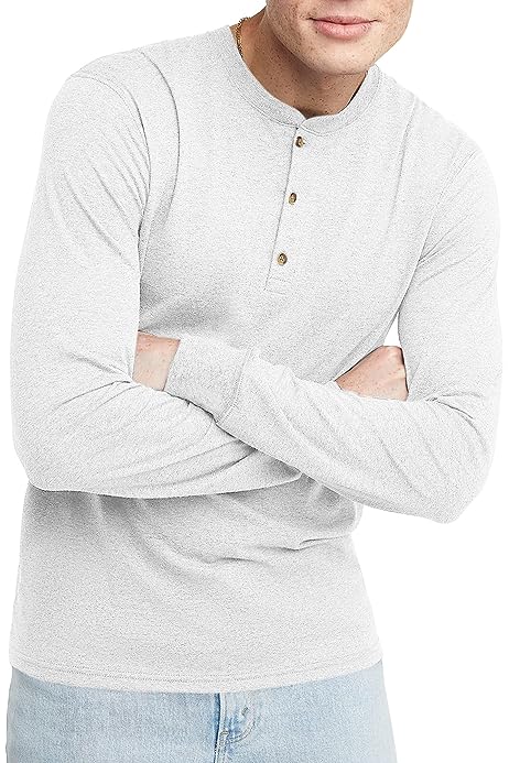 Originals Men's Tri-Blend Long Sleeve Henley T-Shirt, Lightweight Long Sleeve Tee